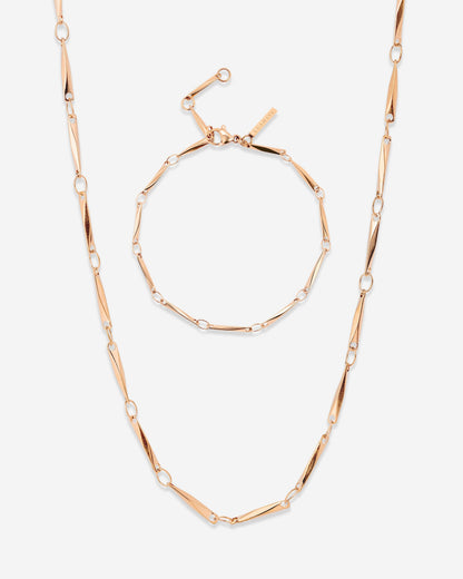 Curved Links Bundle Rose Gold