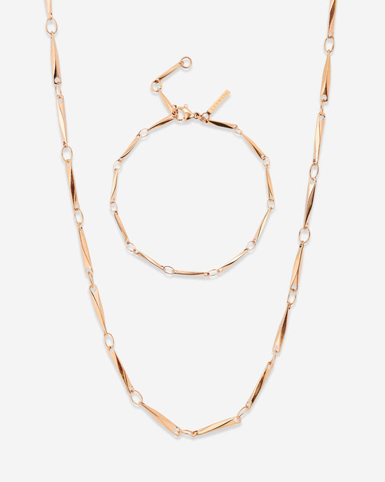 Curved Links Bundle Rose Gold