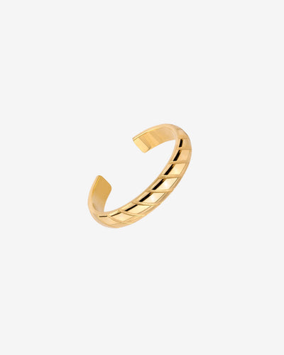 Flat Stripe Toe Ring gold
