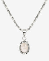 Blush Quartz Necklace Silver