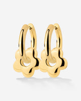 Chunky Bubble Flower Hoop Set Medium gold