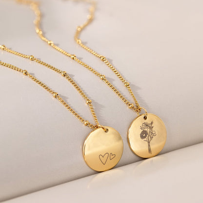 Mother & Daughter Necklace Gold