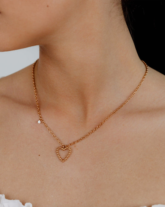 Heart of Gold Necklace Rose Gold