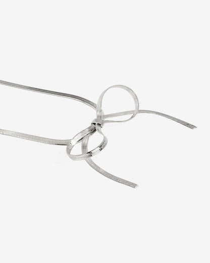 Sweet Bow Necklace Silver