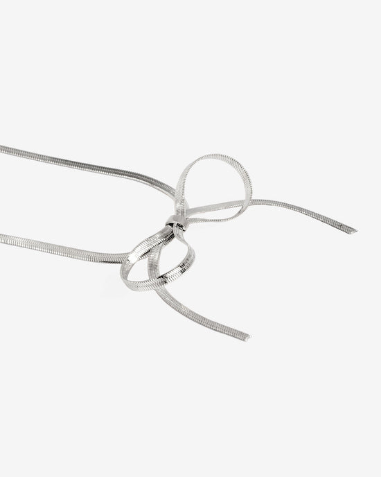 Sweet Bow Necklace Silver
