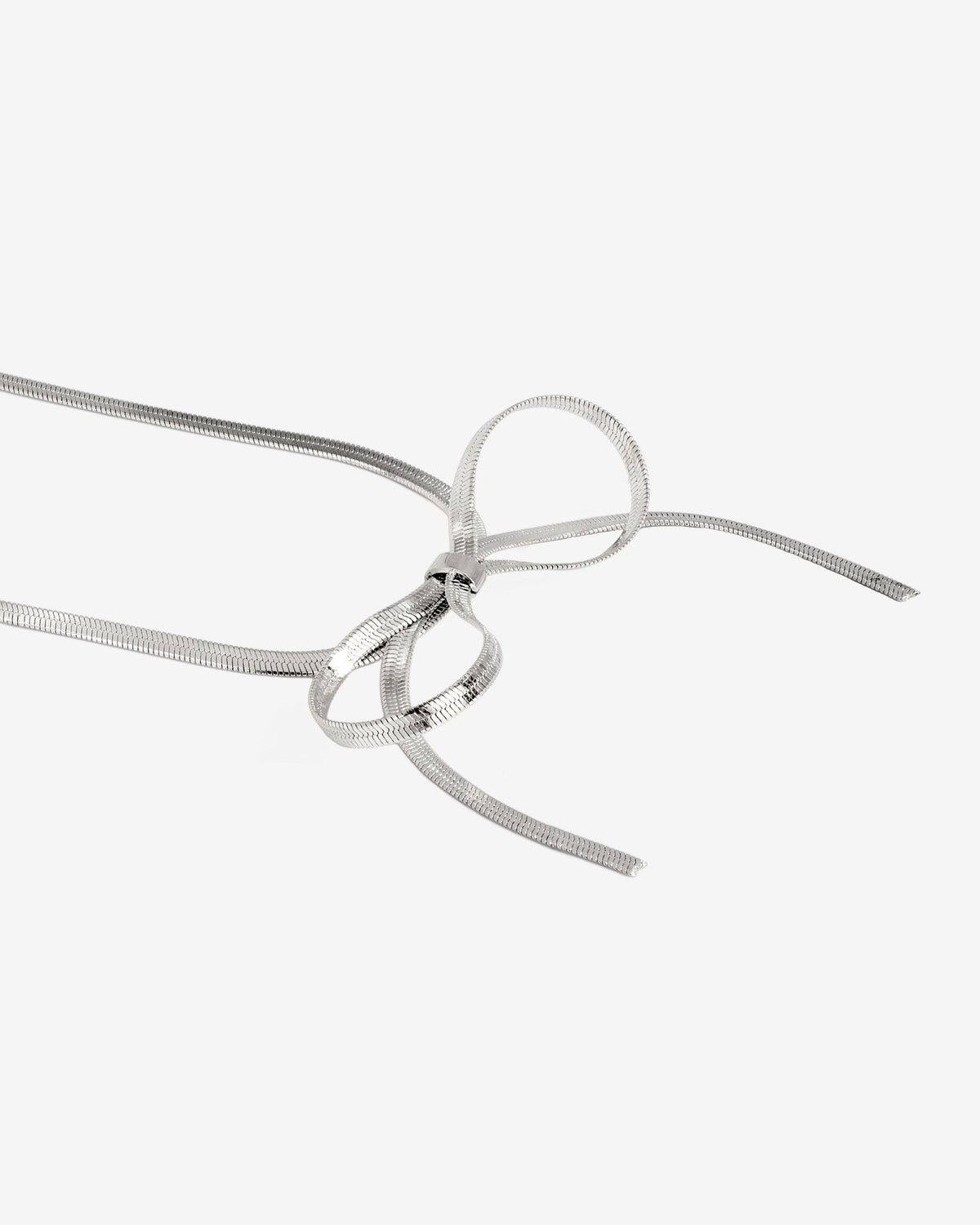 Sweet Bow Necklace Silver