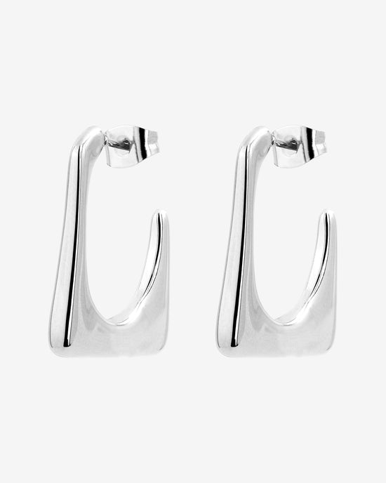 Rectangle Hoops Silver