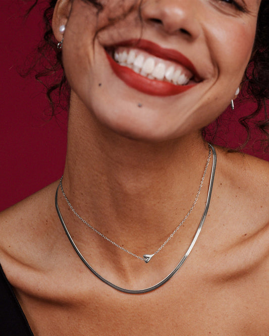Flowy Heart Necklace Bundle Silver