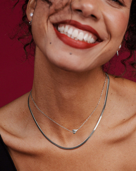 Flowy Heart Necklace Bundle Silver