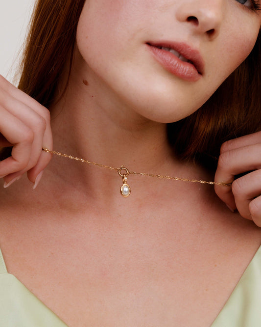 Glazed Singapore Chain Necklace Set Rose Gold