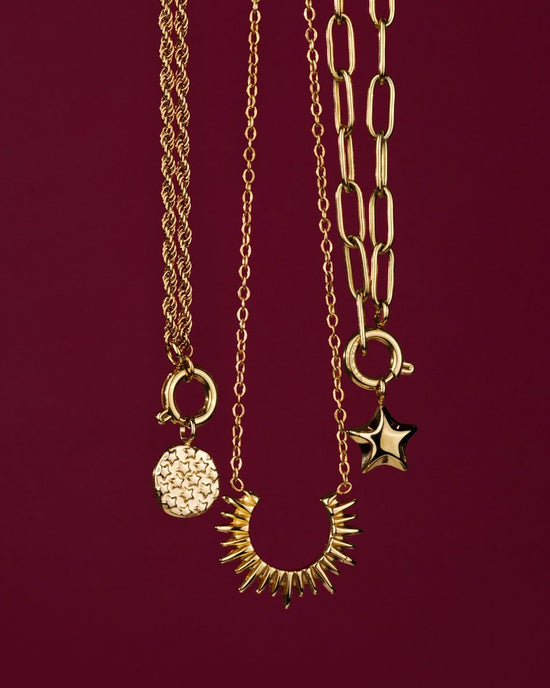 Nova Oval Links Necklace Set Rose Gold