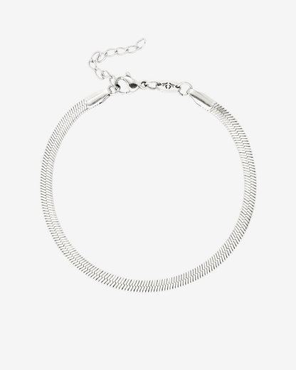 Slim Herringbone Bracelet Silver