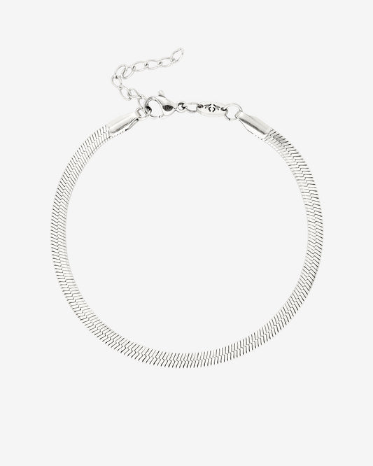 Slim Herringbone Bracelet Silver