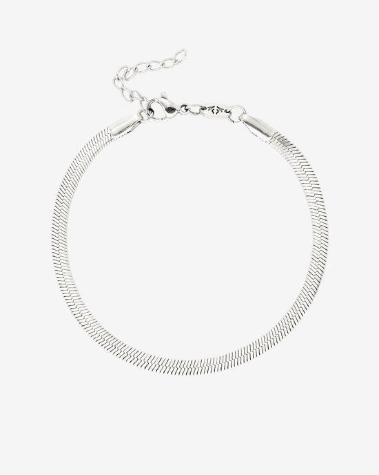 Slim Herringbone Bracelet Silver