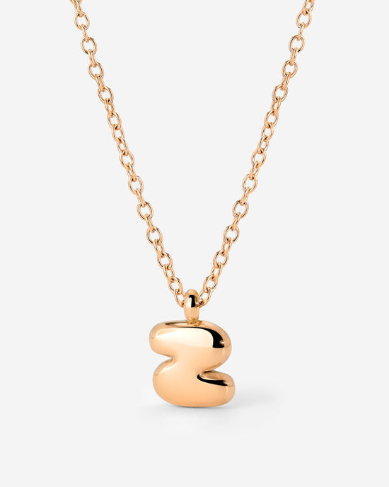Bubble Letter Necklace Rose Gold