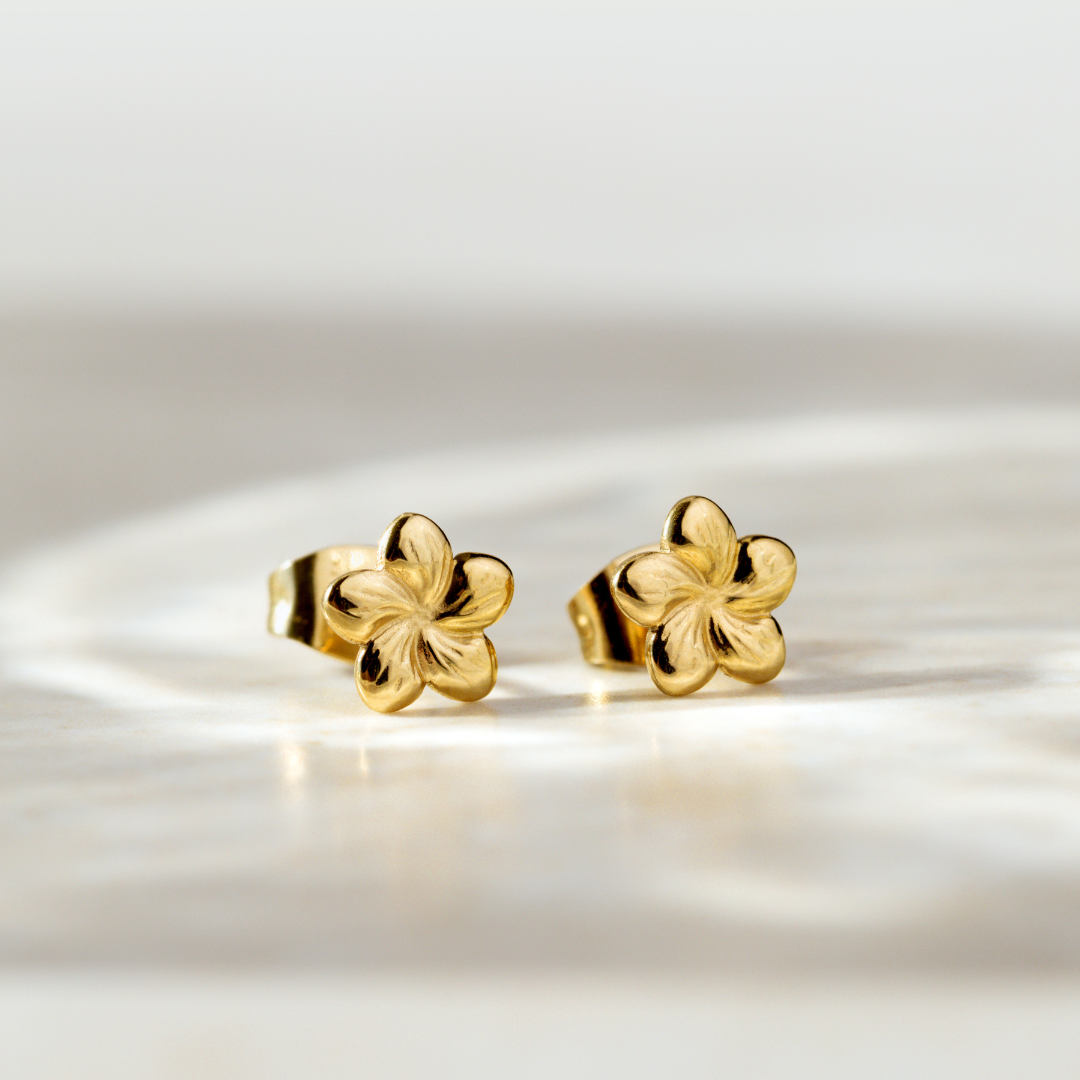 Floral Glow Studs Rose Gold