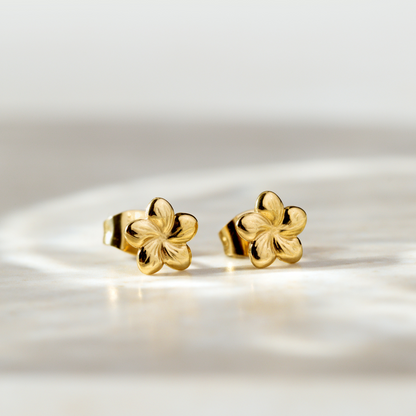 Floral Glow Studs Rose Gold
