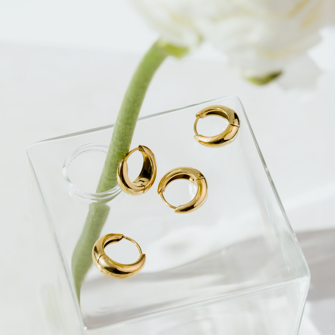 Gilded Curve Hoops Rose Gold
