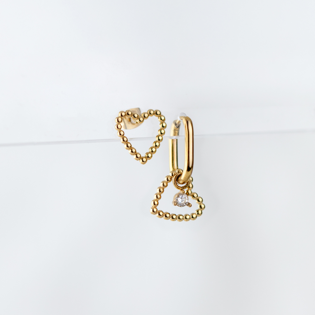 Heart of Gold Oval Hoop Set Baby Silver