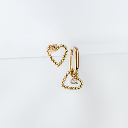 Heart of Gold Oval Hoop Set Baby Silver