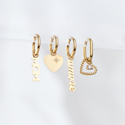 Sparkle Heart Hoop Set Baby Rose Gold
