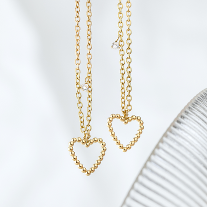 Heart of Gold Necklace Silver
