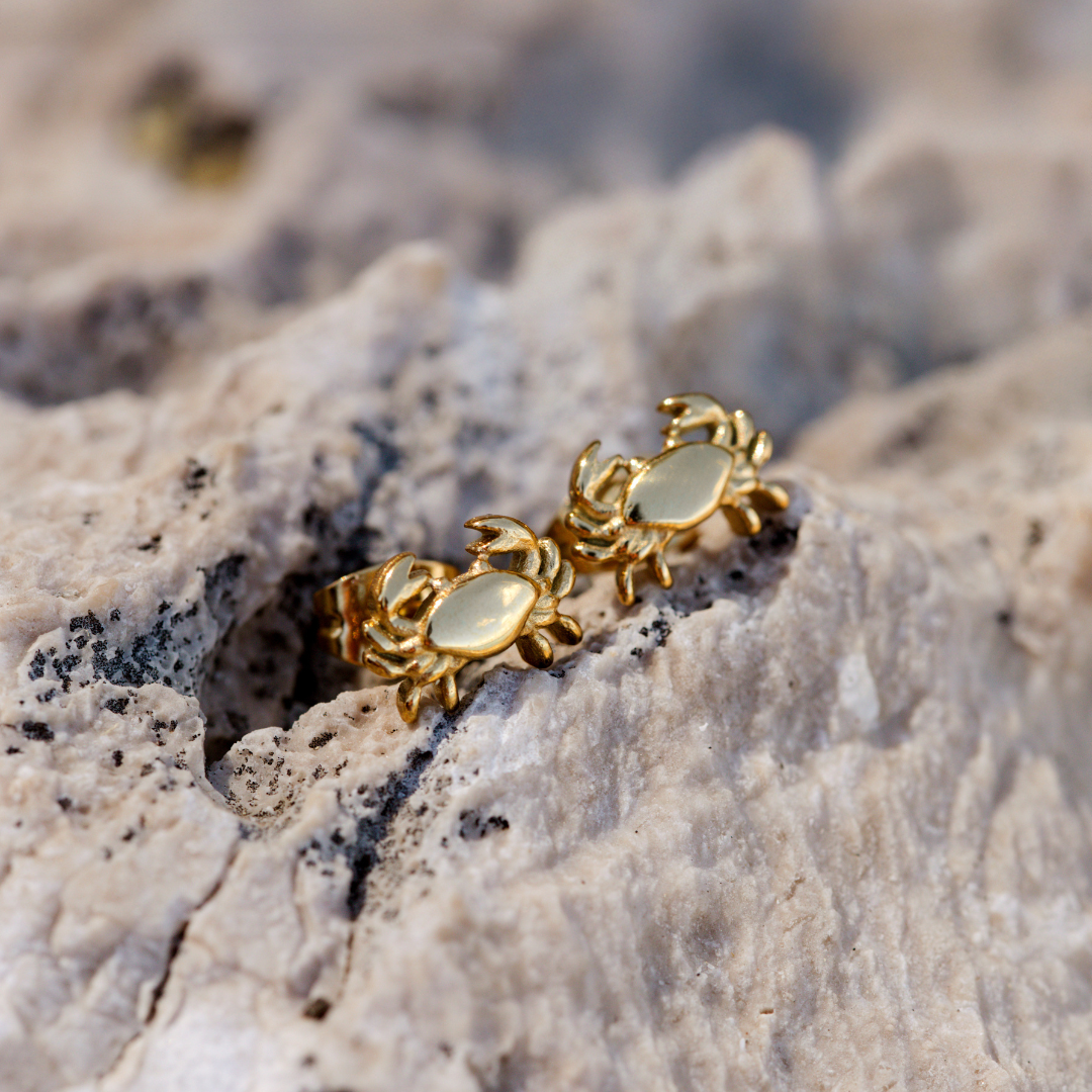 Crab Chaser Studs Rose Gold