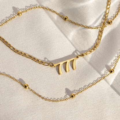 Angel Number Necklace Gold