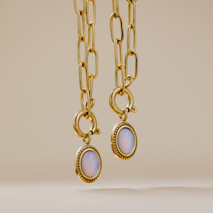 Opaline Oval Links Necklace Set Rose Gold