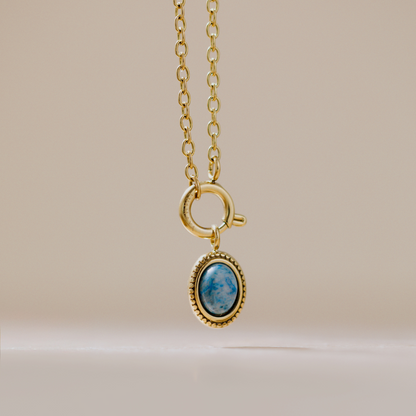 Ocean Agate Classic Chain Necklace Set Rose Gold