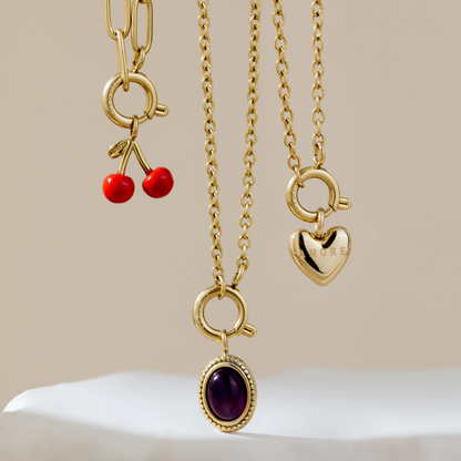 Amore Mio Classic Chain Necklace Set Rose Gold