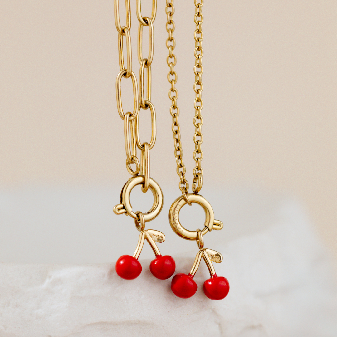 Oval Links Charm Necklace Set
