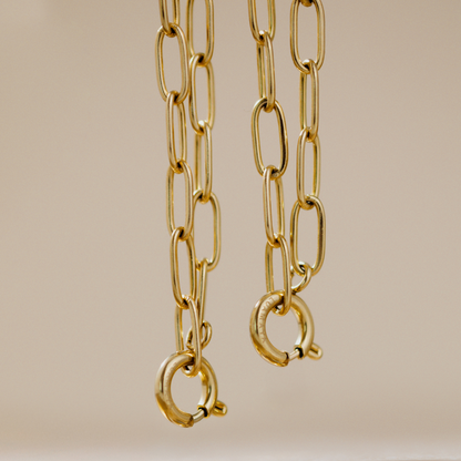 Oval Links Charm Necklace Rose Gold