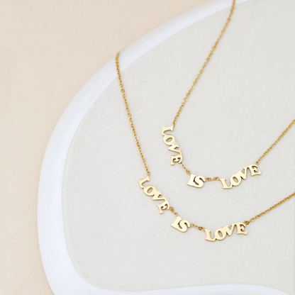 Love is Love Necklace Rose Gold