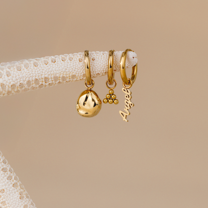 Tiny Beads Hoop Set Small Rose Gold