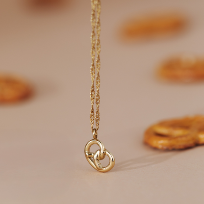 Bedazzle my Pretzel Necklace Rose Gold
