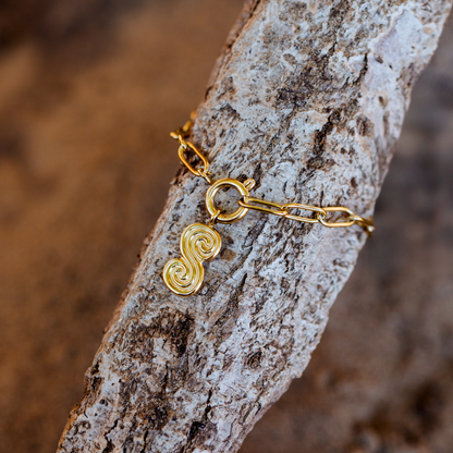 Serpent's Whisper Oval Links Necklace Rose Gold