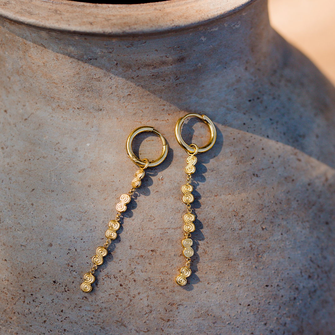 Serpent's Whisper Hoop Set Small Gold