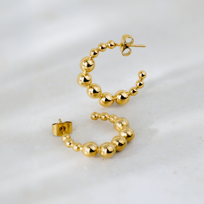 Infinite Beads Hoop Studs Gold