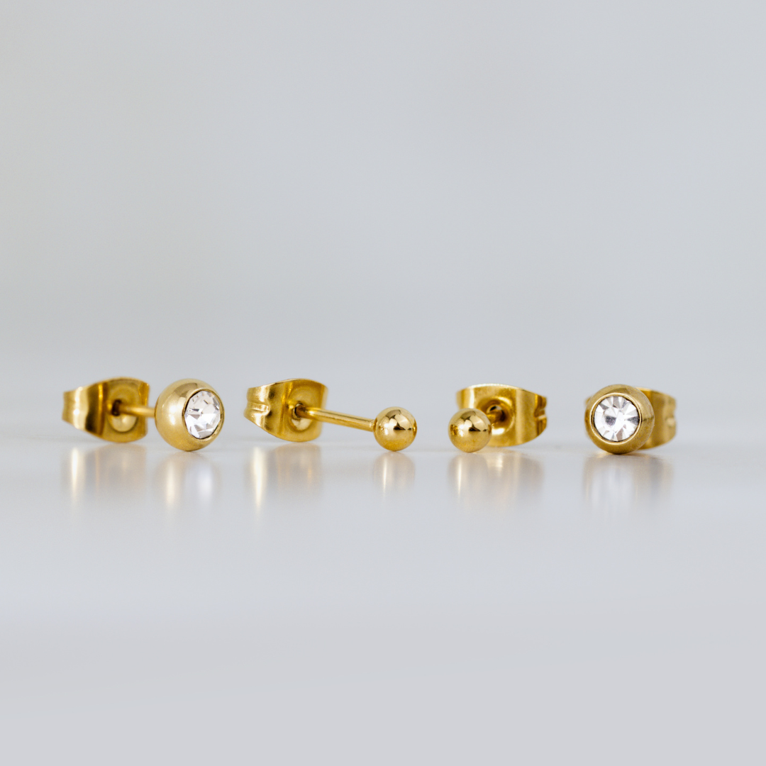 Delicate Gleam Stud Bundle Gold