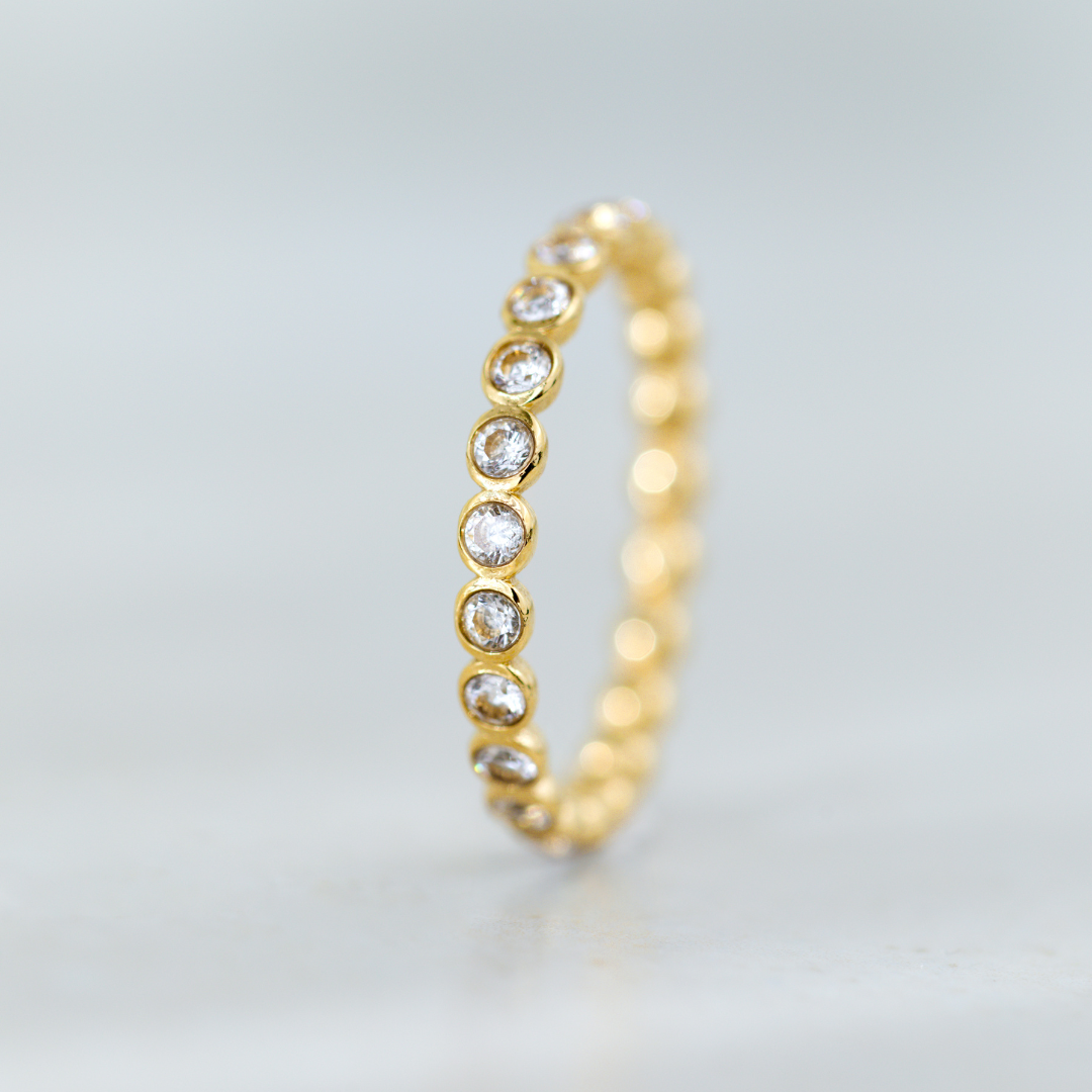 Bezel Bling Ring Gold