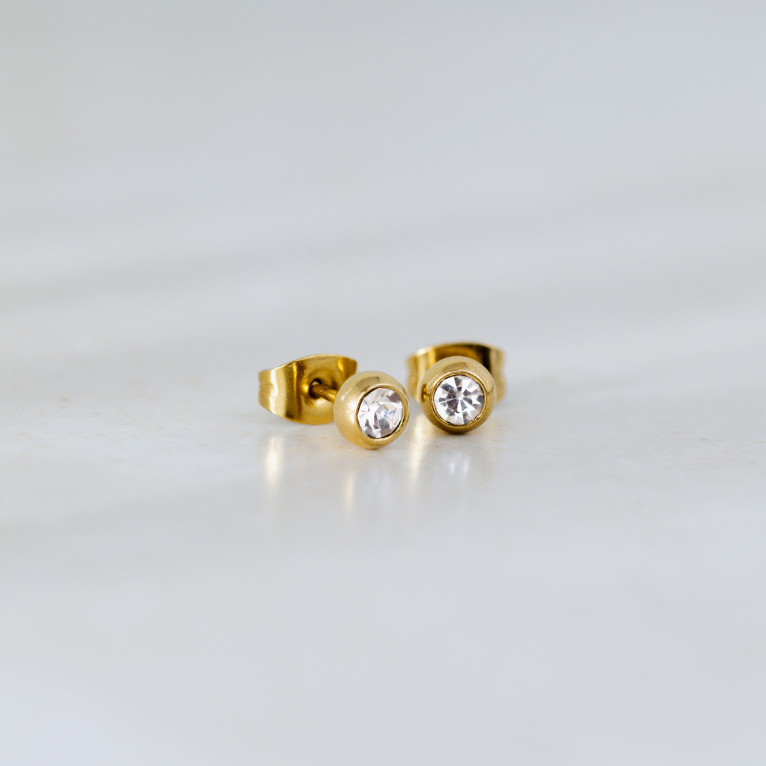 Bezel Bling Studs Gold