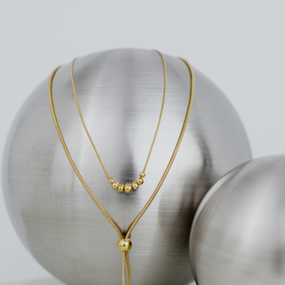 Curvy Beads Choker Roségold