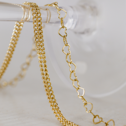 Curb Chain Double Bracelet Gold