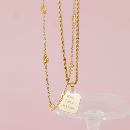 Mom, I am a rich man Necklace Gold