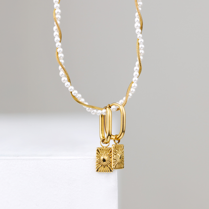 Glowing Heart Oval Hoop Set Baby Gold