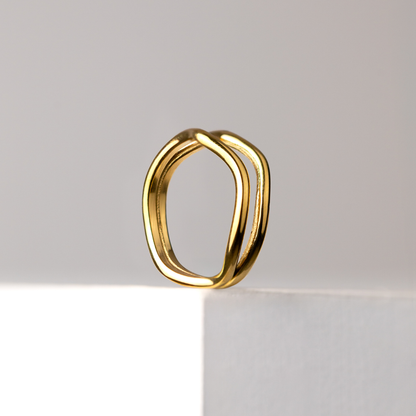 Double Wave Ring Roségold