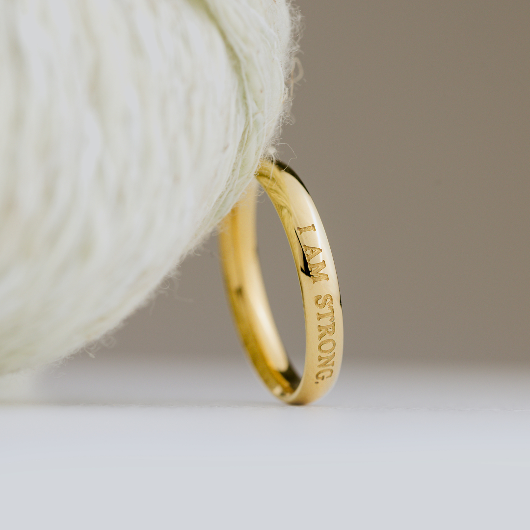 I am strong Ring Gold