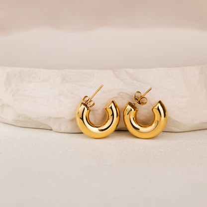 Bulky Hoop Studs Gold