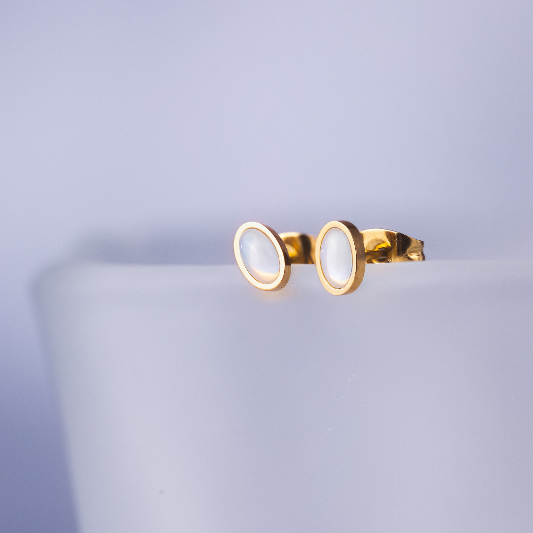 Oval Studs Rose Gold